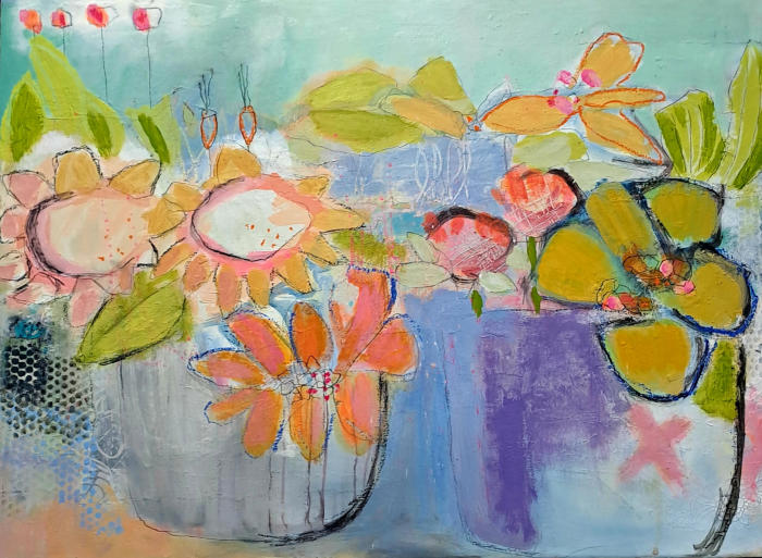 "Blütenfülle", Acryl-Mischtechnik, 70 x 50 cm