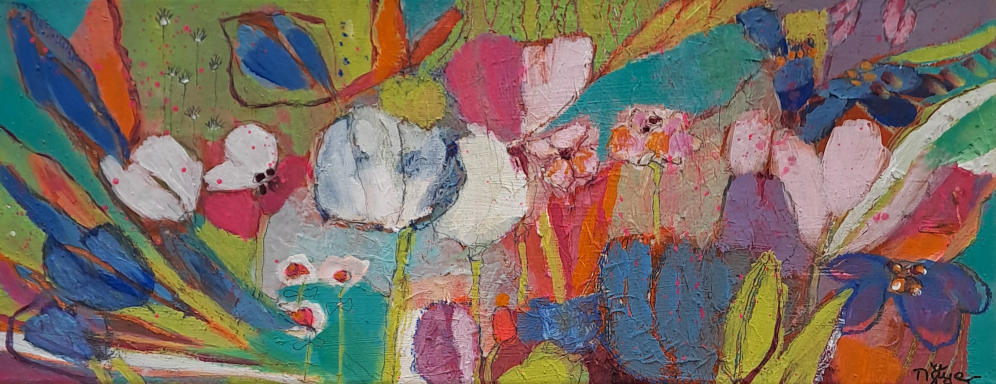 "Blütenduft", Acryl-Mischtechnik, 50 x 20 cm