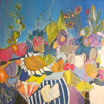 "Aus meinem wilden Garten", Acryl Mischtechnik, 100 x 100 cm