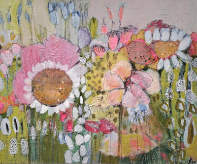 "Sonnengarten", Acryl-Mischtechnik, 60 x 50 cm