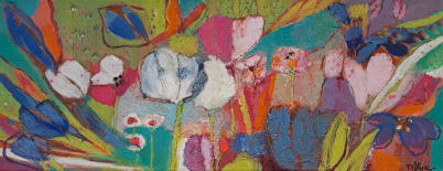 "Blütenduft", Acryl-Mischtechnik, 50 x 20 cm