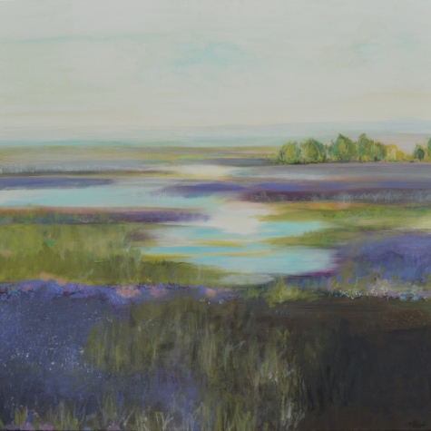 "Wilder Lavendel", Acrylmischtechnik, 80 x 80 cm