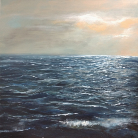 "Abendlicht", Acrylmischtechnik, 80 x 80 cm