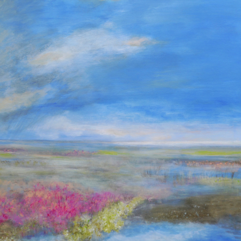 "Frühjahr", Acrylmischtechnik, 80 x 80 cm