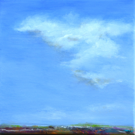 "Heiter bis wolkig", Acrylmischtechnik, 30 x 30 cm