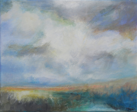 "Donnergrollen", Acrylmischtechnik, 24 x 30 cm