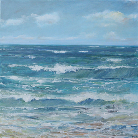 "Wellen", Acrylmischtechnik, 80 x 80 cm