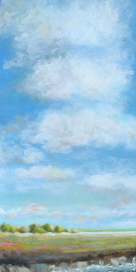 "Deichufer", Acrylmischtechnik, 50 x 100 cm