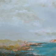 "Felsen im Meer", Acrylmischtechnik, 50 x 50 cm