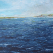 "Land in Sicht", Acrylmischtechnik, 80 x 80 cm