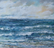 "Sturmwellen", Acrylmischtechnik, 120 x 100 cm