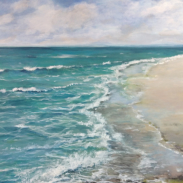 "Strandspaziergang", Acrylmischtechnik, 80 x 80 cm