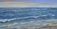 "Strandspaziergang", Acrylmischtechnik, 100 x 50 cm