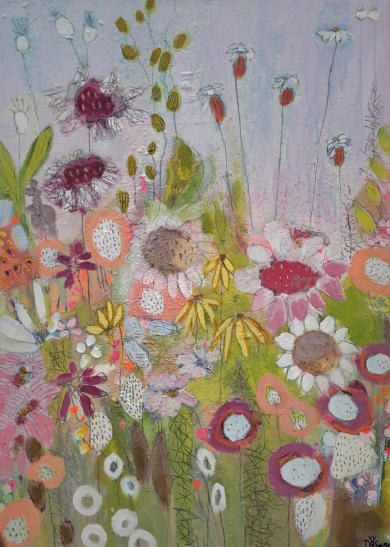 "Blumenwiese", Acryl Mischtechnik, 50 x 70 cm