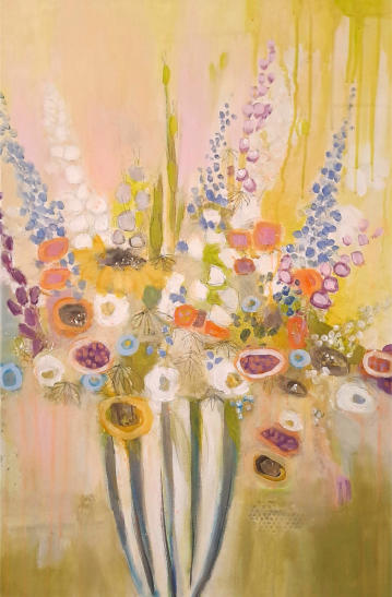 "Aus dem Sommergarten", Acryl-Mischtechnik, 90 x 60 cm