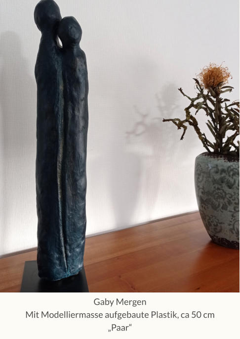 Gaby Mergen Mit Modelliermasse aufgebaute Plastik, ca 50 cm„Paar“