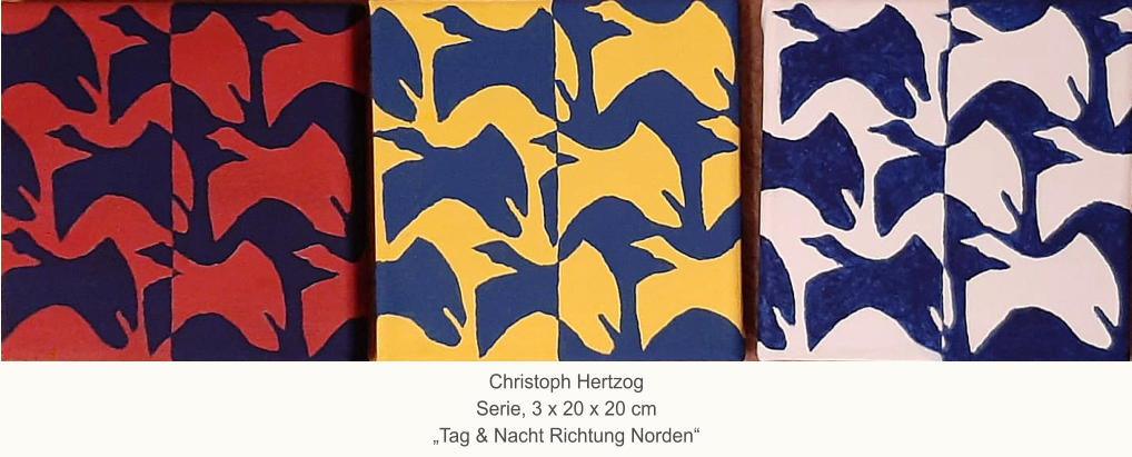 Christoph HertzogSerie, 3 x 20 x 20 cm„Tag & Nacht Richtung Norden“