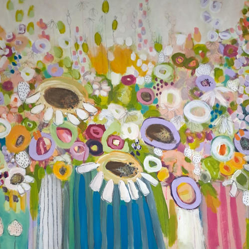 "Aus dem Sommer", Acryl Mischtechnik, 80 x 80 cm