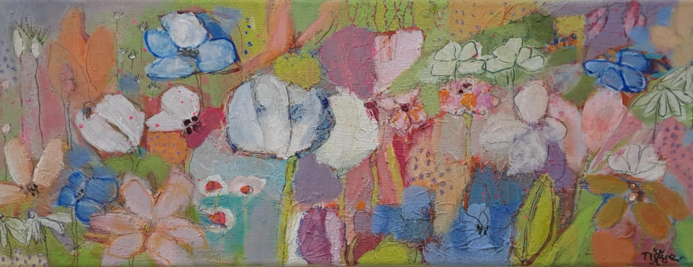 "Blütenduft", Acryl-Mischtechnik, 50 x 20 cm