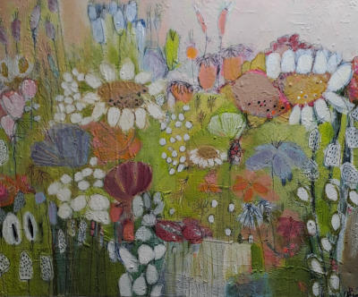 "Sonnengarten", Acryl-Mischtechnik, 60 x 50 cm