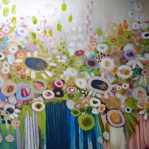 "Aus dem Sommer", Acryl Mischtechnik, 80 x 80 cm