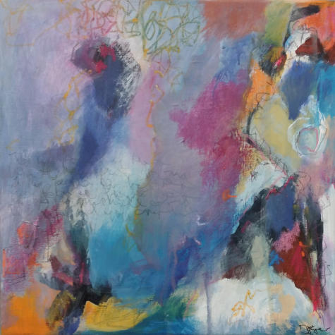 "Side by side", Acryl, 30 x 30 cm