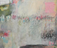 "Traces with pink", Mixed media, 60 x 50 cm