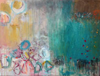 "Blue circles", Acryl auf Leinwand, 80 x 80 cm