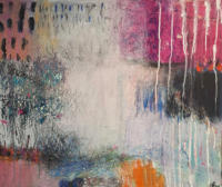 Serie SURFACES: "Beneath someone‘s surface", Acrylmischtechnik auf Leinwand, 60 x 50 cm